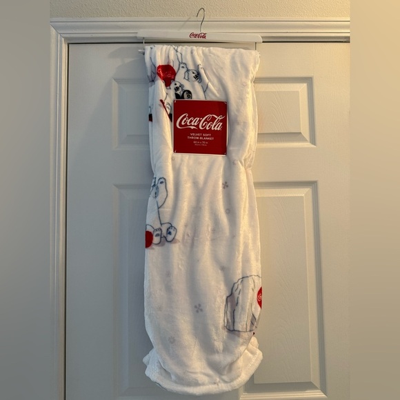 Coca-Cola Polar Bear Throw Blanket - Red and White
